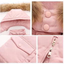 Winter Jackets for Kids Snowsuits Girl Duck Down Coat Boy Fur Collar Outerwear Children Suits insulated Overalls Baby Jumpsuits