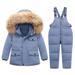 Winter Jackets for Kids Snowsuits Girl Duck Down Coat Boy Fur Collar Outerwear Children Suits insulated Overalls Baby Jumpsuits