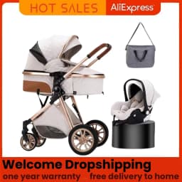 3 in 1 lightweight stroller, Good Quality Four Wheel foldable Baby Stroller With Bassinet And Car Seat,Suitable 0-3 Year Baby