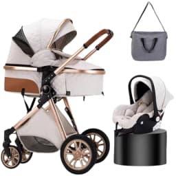 3 in 1 lightweight stroller, Good Quality Four Wheel foldable Baby Stroller With Bassinet And Car Seat,Suitable 0-3 Year Baby