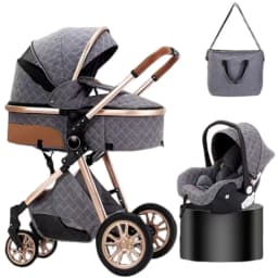 3 in 1 lightweight stroller, Good Quality Four Wheel foldable Baby Stroller With Bassinet And Car Seat,Suitable 0-3 Year Baby