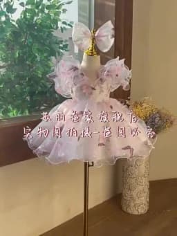 Children's Princess Evening Gown Fashionable Printed Ruffle Design Wedding Birthday Baptism Easter Eid Party Girls Dresses A2598