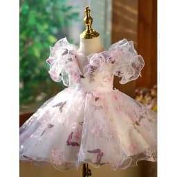 Children's Princess Evening Gown Fashionable Printed Ruffle Design Wedding Birthday Baptism Easter Eid Party Girls Dresses A2598