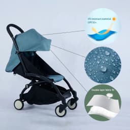 4pcs/set Stroller Accessories 175° Sunshade &Seat Cushion Sets Fit for Yoyo Yoyo2 Yoyo3 Yoya Waterproof UV-Protector