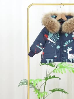 Winter Jackets for Kids Snowsuits Girl Duck Down Coat Boy Fur Collar Outerwear Children Suits Dinosaur Overalls Baby Jumpsuits