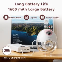 MAMIJOY Wearable Electric Breast Pump 4 Modes 36 Suction Levels Hands Free 35dB Low Noise Breast Pumps Breastfeeding EB50&EB50D