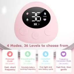 MAMIJOY Wearable Electric Breast Pump 4 Modes 36 Suction Levels Hands Free 35dB Low Noise Breast Pumps Breastfeeding EB50&EB50D