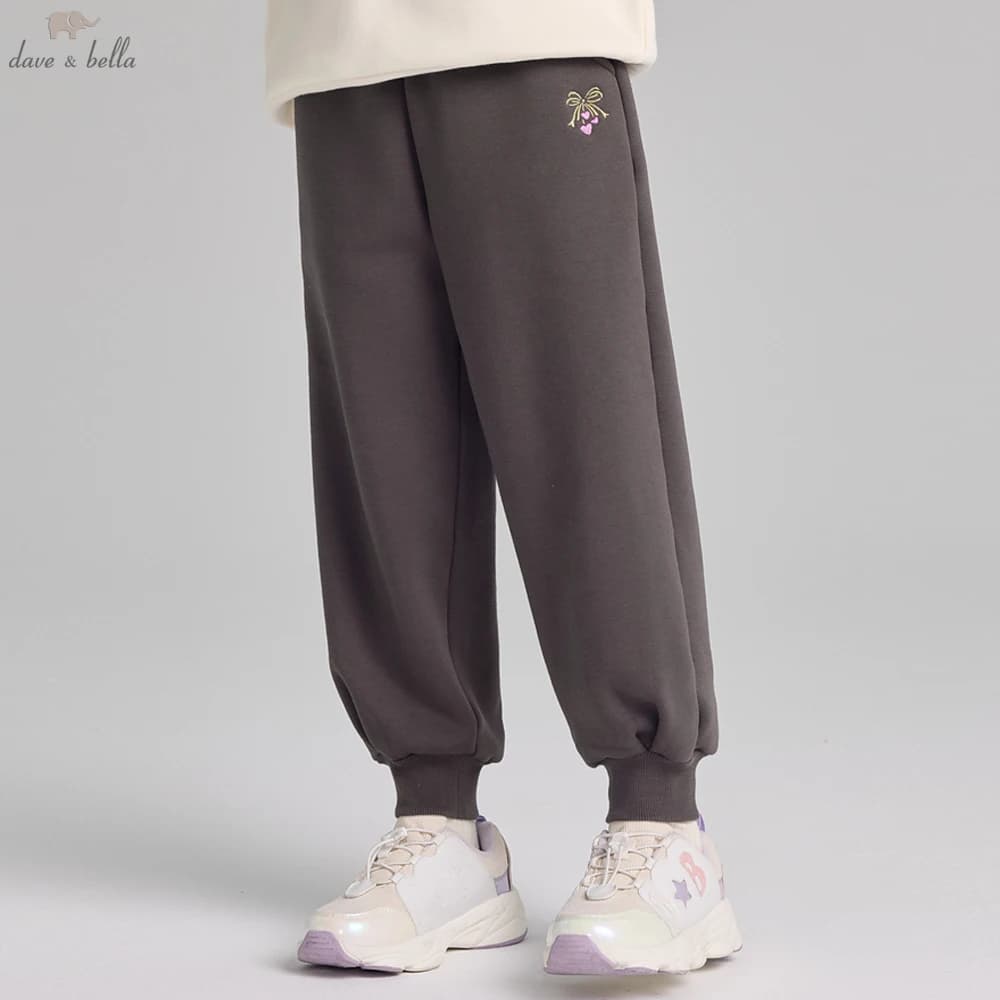 Dave Bella Children Autumn Winter Velvet Pants Girls Thicken Cargo Elastic Waist Casual Sports Jogger Warn Trousers DK4254191