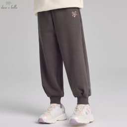 Dave Bella Children Autumn Winter Velvet Pants Girls Thicken Cargo Elastic Waist Casual Sports Jogger Warn Trousers DK4254191