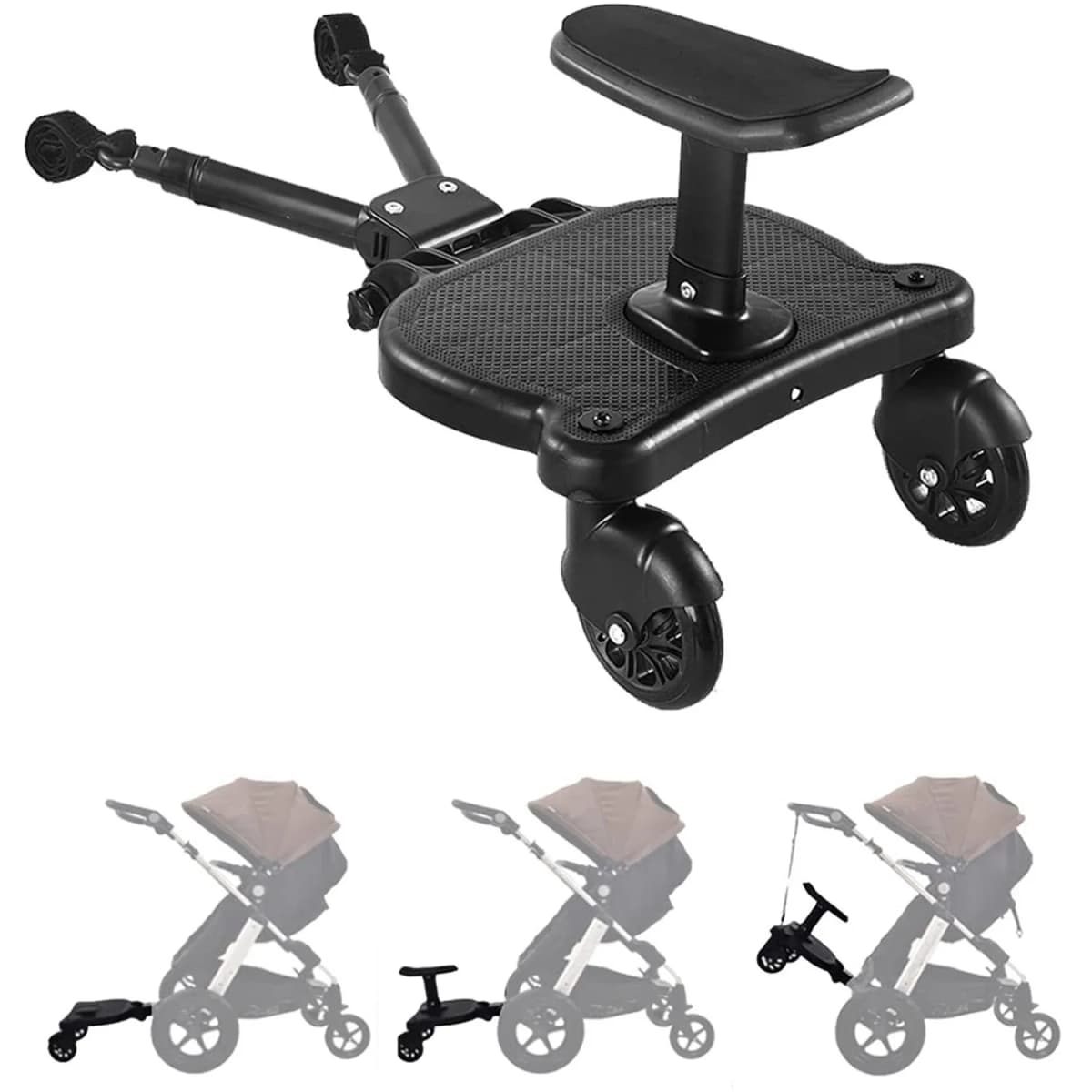 Stroller Board Portable Baby Stroller Board Stand and Sit Dual Purpose Detachable Seat Buggy Board for Aged 2-6 Years