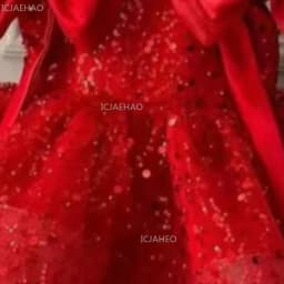 2026 New Red Girls Sequin Puffy Tulle Kids Princess Dress Children Formal Party Celebration Evening Gown Birthday Gown Dresses