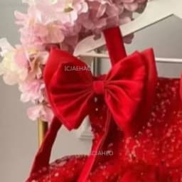 2026 New Red Girls Sequin Puffy Tulle Kids Princess Dress Children Formal Party Celebration Evening Gown Birthday Gown Dresses