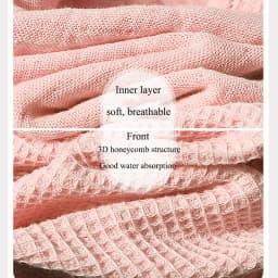 100% Cotton Waffle Kids Hooded Bathrobe Thick Soft Belted Homewear Sleepwear for Girls Boys Bear Solid Design