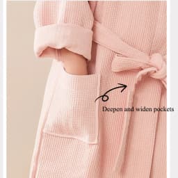 100% Cotton Waffle Kids Hooded Bathrobe Thick Soft Belted Homewear Sleepwear for Girls Boys Bear Solid Design