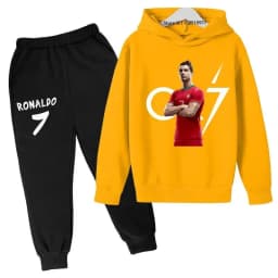 Children's Hoodie Cute Bear Print Sweatshirt Top+trousers 2P Boys Girls Boys Pullover Outdoor Sports Charming Fashion Casual Set