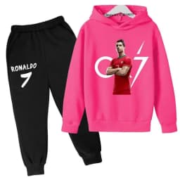 Children's Hoodie Cute Bear Print Sweatshirt Top+trousers 2P Boys Girls Boys Pullover Outdoor Sports Charming Fashion Casual Set