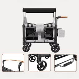 Twin Baby Stroller Children's Outdoor Camping Travel Stroller Children's Camping Stroller High View, Foldable, with Sunshade