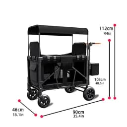 Twin Baby Stroller Children's Outdoor Camping Travel Stroller Children's Camping Stroller High View, Foldable, with Sunshade
