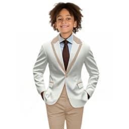 Popular Boy's Color blocked Suits 2 Pieces Jacket Pants For Birthday Party One Button Kids Suit Set Wedding Guest Tuxedo 2-20T