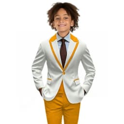 Popular Boy's Color blocked Suits 2 Pieces Jacket Pants For Birthday Party One Button Kids Suit Set Wedding Guest Tuxedo 2-20T