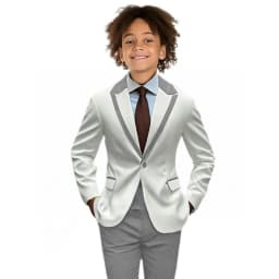 Popular Boy's Color blocked Suits 2 Pieces Jacket Pants For Birthday Party One Button Kids Suit Set Wedding Guest Tuxedo 2-20T