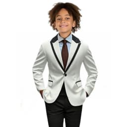 Popular Boy's Color blocked Suits 2 Pieces Jacket Pants For Birthday Party One Button Kids Suit Set Wedding Guest Tuxedo 2-20T