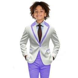 Popular Boy's Color blocked Suits 2 Pieces Jacket Pants For Birthday Party One Button Kids Suit Set Wedding Guest Tuxedo 2-20T