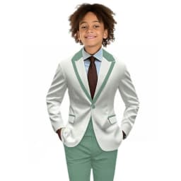 Popular Boy's Color blocked Suits 2 Pieces Jacket Pants For Birthday Party One Button Kids Suit Set Wedding Guest Tuxedo 2-20T
