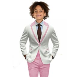 Popular Boy's Color blocked Suits 2 Pieces Jacket Pants For Birthday Party One Button Kids Suit Set Wedding Guest Tuxedo 2-20T
