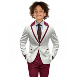 Popular Boy's Color blocked Suits 2 Pieces Jacket Pants For Birthday Party One Button Kids Suit Set Wedding Guest Tuxedo 2-20T