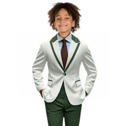 Popular Boy's Color blocked Suits 2 Pieces Jacket Pants For Birthday Party One Button Kids Suit Set Wedding Guest Tuxedo 2-20T