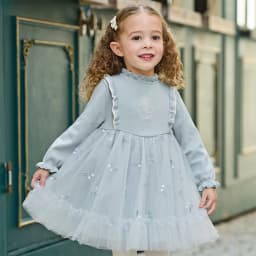 Dave Bella Elegant Dress For Girls Spring Children Sweater Princess Mesh Dress Long Sleeve Charm Outdoor Kids Clothing DB1260706