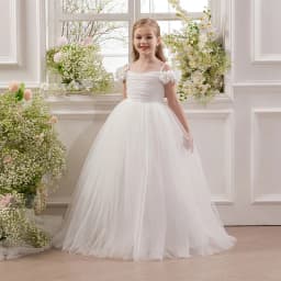 Girls' Purple Princess Dress with Petal Sleeves – Spaghetti Strap Formal Gown for Piano Recitals Toddler Girl Clothes