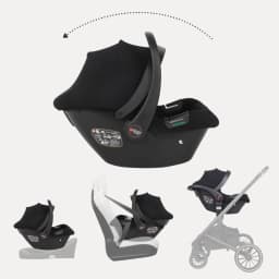 Pink Multifunctional Baby Stroller Travel System Lightweight Frame Folding Gray with Car Seat Carrycot - Easy to Carry