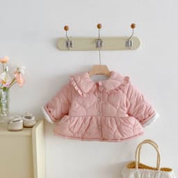 2025 Winter New Girls Warm Coat Children Plus Velvet Thick Lapel Jacket Baby Girl Long Sleeve Cotton Padded Jacket Kids Clothes