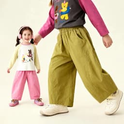Amila 2026 Spring Children's Casual Pants For Boys And Girls Solid Color Wide Leg Trendy Versatile Daily Straight Pants