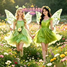 Muababy Tinker Bell Style Fairy Gown for Girls with Glitter Wings Flower Elf Costume Carnival Party Outfit Kids Toddler 2-8Y