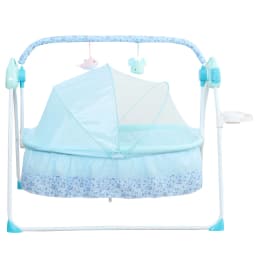 Baby Cradle Swing 5 Gears Adjustable For 0-18 Months Babies with Controller & USB Cable