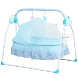 Baby Cradle Swing 5 Gears Adjustable For 0-18 Months Babies with Controller & USB Cable
