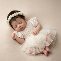 Vintage Newborn Photography Props Cream Lace Romper Ruffle Skirt Infant Photoshoot Costume Princess Studio Wardrobe