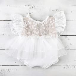 Vintage Newborn Photography Props Cream Lace Romper Ruffle Skirt Infant Photoshoot Costume Princess Studio Wardrobe