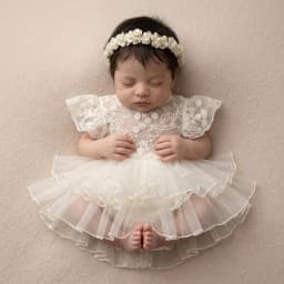 Vintage Newborn Photography Props Cream Lace Romper Ruffle Skirt Infant Photoshoot Costume Princess Studio Wardrobe