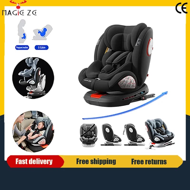 Baby Car Seat with ISOFIX Child Safety Car Seat Compatible Interface ECE R129 Certified Newborn Product Baby Travel System Supports 360° Rotation Adjustable Essential for Baby Travel New Model High Safety Protects Baby's Travel Infant Car Safety Seat