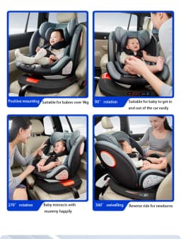 Baby Car Seat with ISOFIX Child Safety Car Seat Compatible Interface ECE R129 Certified Newborn Product Baby Travel System Supports 360° Rotation Adjustable Essential for Baby Travel New Model High Safety Protects Baby's Travel Infant Car Safety Seat