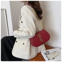 High End Minimalist Trendy Letter Logo Diaper Bag Leather Crossbody Purse For Women Stylish Casual Simple Vintage Tote Bag