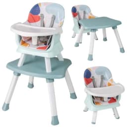 6 in 1 Baby High Chair Convertible Baby Feeding Chair Dining Room Booster Seat Table and Chair Set Black