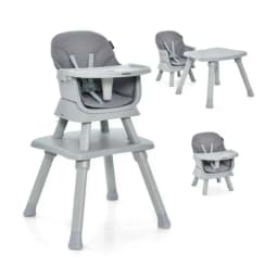 6 in 1 Baby High Chair Convertible Baby Feeding Chair Dining Room Booster Seat Table and Chair Set Black
