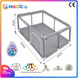 Baby Playpen Playpen for Baby Baby Playground Baby Fence Baby Play Yard Baby Activity Fence Playpen for Children Kids Activity Center Baby Park Ball Pit Play Zone Baby Safety Fence, Breathable Mesh 66CM High Steel Frame Zipper Gate Indoor Outdoor