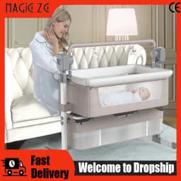 Bluetooth Electric Baby Bed Baby Cradle Bassinet Crib Cot Sleeper Bed Automatic Rocking Infant Swing Remote Control Timer Portable Baby