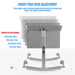 3 in 1 Baby bed Nursery Bed with Mosquito Net Large Storage Bag Changing Bed Height Adjustable Travel Portable Crib Newborn Baby Boys & Girls